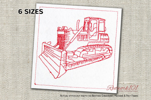Bulldozer: A Bold and Modern Embroidery Design