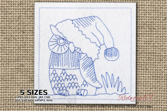 Charming Christmas Owl Bluework Design
