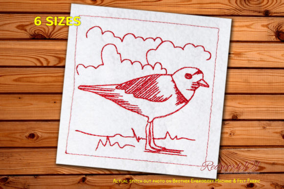 Charming Ringed Plover Machine Embroidery