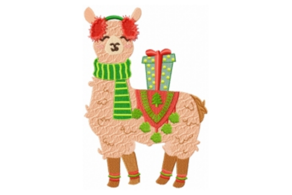 Christmas Llama with Poncho: A Charming Design