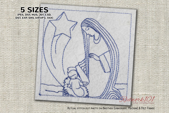 Christmas Nativity Scene Redwork: A Festive Embroidery Gem