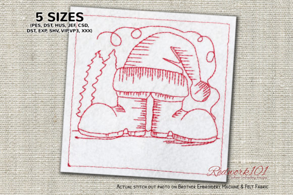 Christmas Shoes Lineart: A Festive Embroidery Gem