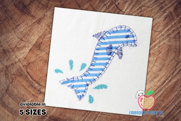 Cute Baby Dolphin Applique for Business Use
