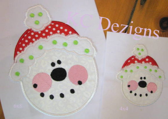 Cute Snowman Face with Christmas Beanie