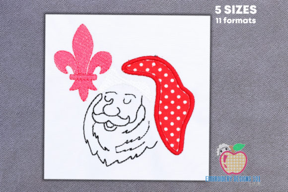 Happy Santa Face Applique: A Charming Holiday Embellishment