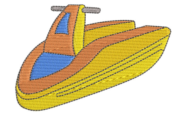 Jet Ski: A Playful Embroidery Design for Your Apparel