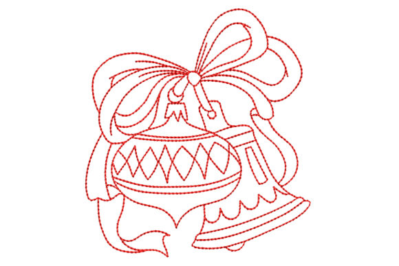 Redwork Christmas Ornament for Business