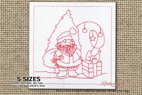 Santa Claus and Gifts Lineart: A Festive Embroidery Choice