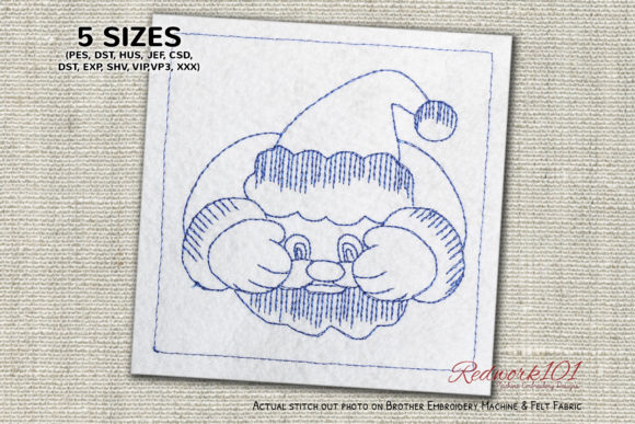 Santa Claus with Hands: A Festive Embroidery Design